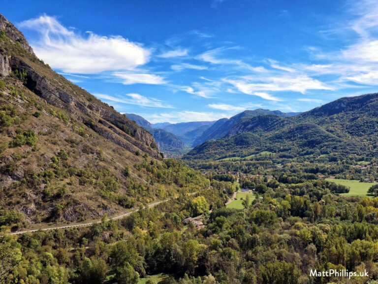 View from Calames mountain footpath